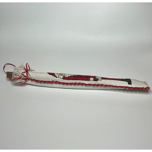 Handmade Christmas Ornament Santa Cross-Stitch Cinnamon Stick - Picture 6 of 8